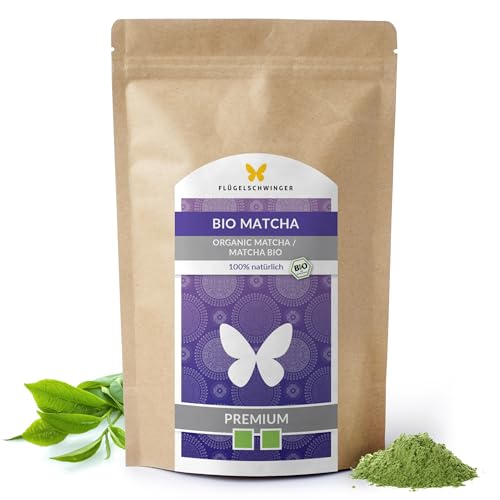 100g BIO Matcha PREMIUM, 100% Matcha-Tee ohne Zusätze, nach traditioneller Art in Steinmühlen gemahlen, Matcha-Pulver (100g) von Flügelschwinger