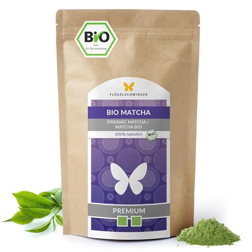 100g BIO Matcha PREMIUM, 100% Matcha-Tee ohne Zusätze, nach traditioneller Art in Steinmühlen gemahlen, Matcha-Pulver (100g) von Flügelschwinger