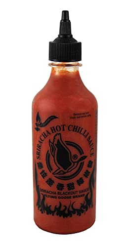 [ 455ml ] FLYING GOOSE Sriracha Hot Chilli BLACKOUT Sauce - EXTREMELY HOT Chilisauce von Flying Goose