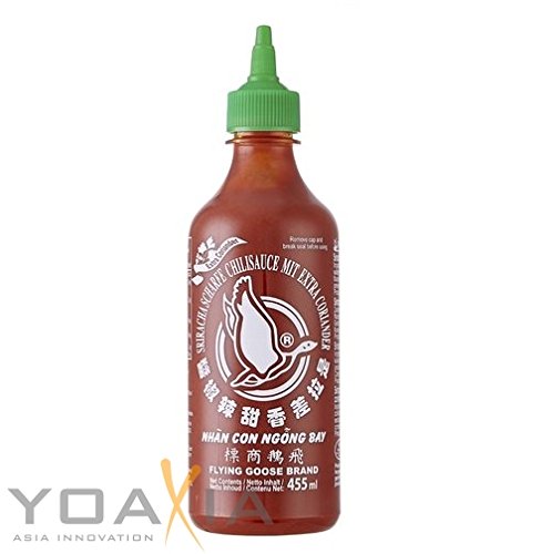 [ 455ml ] FLYING GOOSE Sriracha scharfe Chilisauce mit extra KORIANDER / Coriander von Flying Goose