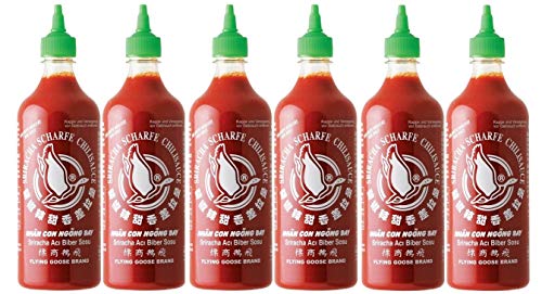 6er Pack FLYING GOOSE [6x 730ml] Sriracha Hot Chili Sauce, Scharfe Chilisauce von Flying Goose