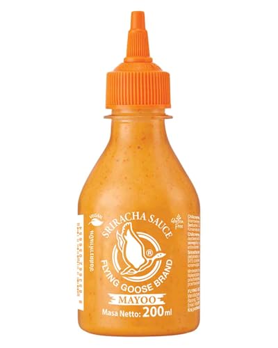 Flying Goose Sriracha Mayoo Sauce - Mayonnaise, leicht scharf, orange Kappe, Würzsauce aus Thailand, 1er Pack (1 x 200 ml) von Flying Goose