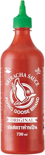 FLYING GOOSE Sriracha scharfe Chilisauce - scharf, grüne Kappe, Würzsauce aus Thailand, 1er Pack (1 x 730 ml) von Flying Goose