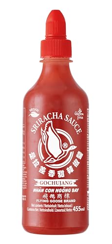 FLYING GOOSE Sriracha scharfe Chillisauce mit Gochujang-Geschmack (fermentierte Würzpaste) 455ml | Sriracha Chili Sauce GOCHUJANG von Flying Goose