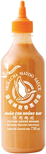 Flying Goose Sriracha Mayoo Sauce - Mayonnaise, leicht scharf, orange Kappe, Würzsauce aus Thailand, 2er Pack (2 x 730 ml) von Flying Goose