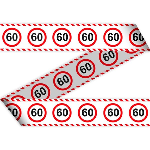 Absperrband "Verkehrsschild" zum 60. Geburtstag, 15 Meter lang von Folat