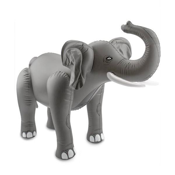 Elefant, aufblasbares Dekotier,75cm, eindrucksvolle Dschungelparty-Deko von Folat