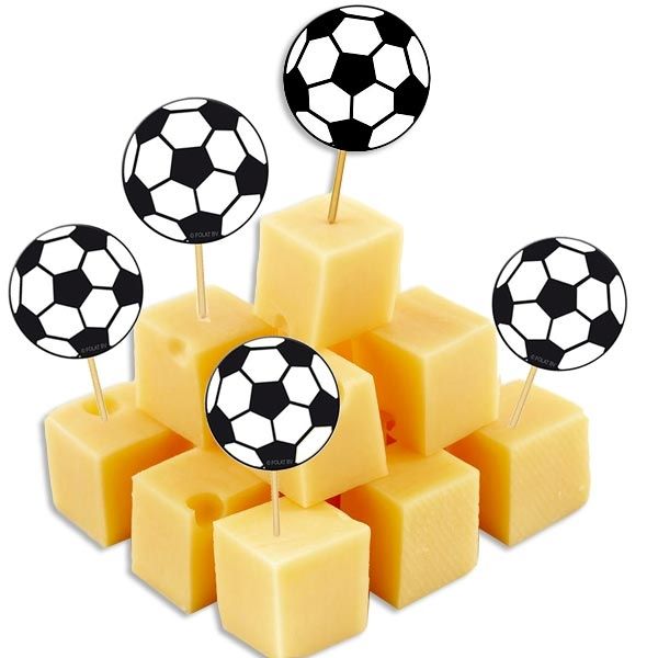 Fußball Dekopicker Holzstab 20 Stück für Fußballtorte oder Fußballkuchen von Folat