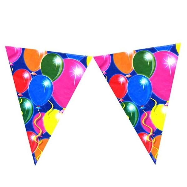 Geburtstagsparty Wimpelkette im Ballondesign, extralang, PVC, 10 m von Folat