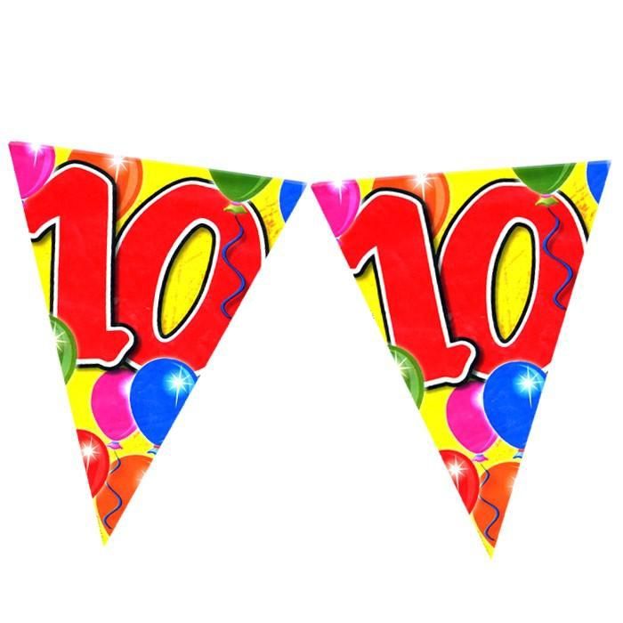 Wimpel-Partykette zum 10. Geburtstag, 10m, PVC von Folat