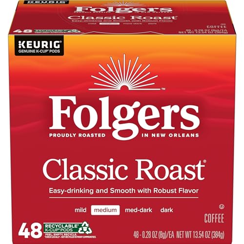 Folgers Classic Roast Coffee, Medium Roast, K Cup Pods for Keurig Coffee Makers, 48Count Folgers Classic Roast Coffee, Medium Roast, K Cup Pods for Keurig Coffee Makers, 48Count von Folgers