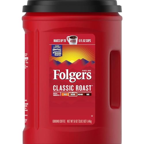 Folgers Classic Roast Medium Ground Coffee 1.44kg Tub Makes up to 400 6 fl oz Cups - Pack of 1 Folgers Classic Roast Medium Ground Coffee 1.44kg Tub Makes up to 400 6 fl oz Cups - Pack of 1 von Folgers