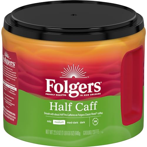 Folgers Half Caff gemahlener Kaffee, mittelbraten, 640 ml Folgers Half Caff gemahlener Kaffee, mittelbraten, 640 ml von Folgers