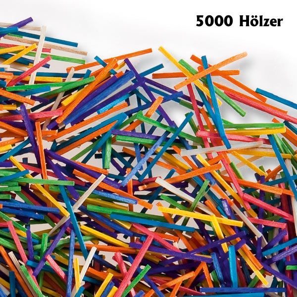 Bastelhölzer, Zündholzformat 5.000 Stäbchen, farbig sortiert, 42×2mm von Folia Bringmann