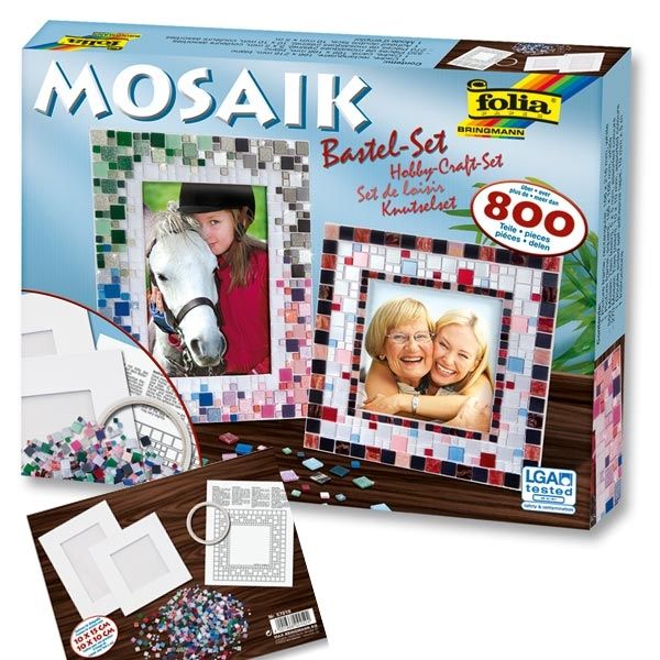 Mosaik Bastel-Set XXL, über 800 Teile inkl. 2 Bilderrahmen, für zauberhafte Andenken von Folia Bringmann