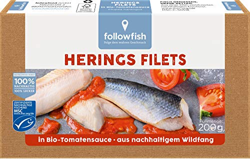 followfish MSC Herings Filets in Bio-Tomatensauce, 200g von followfish