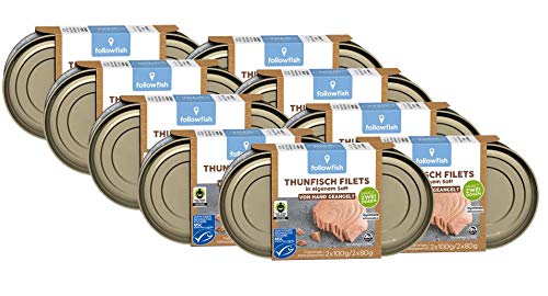 Followfish MSC Fair Trade Thunfisch Filets in eigenem Saft Duopack, (Pack of 9 von followfish