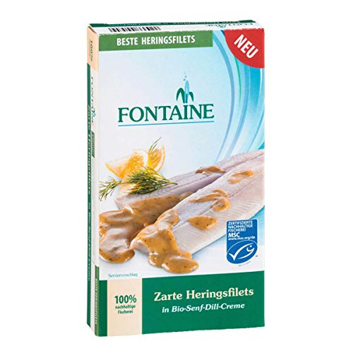 Heringsfilets in Bio-Senf-Dill-Creme 6 x 200 gr von Fontaine