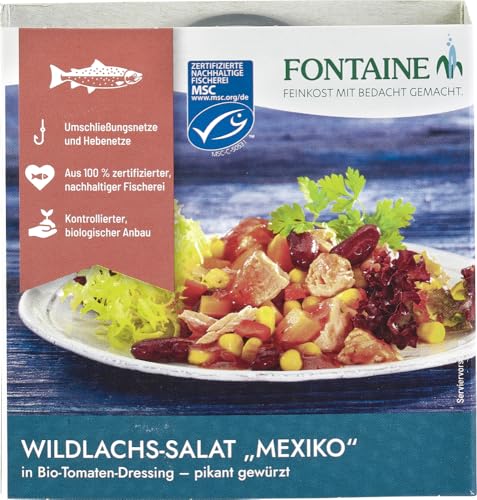 Fontaine Wildlachs-Salat Mexiko in Bio-Tomatendressing (6 x 200 gr) von Fontaine