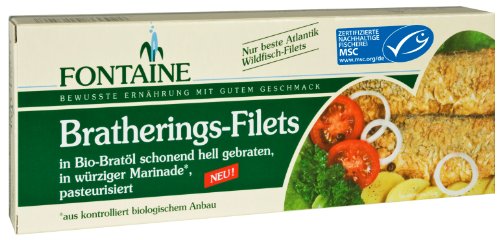 Fontaine Brathering-Filets in Bio-Marinade 325g Fischkonserve, 3er Pack (3 x 325 g) von Fontaine