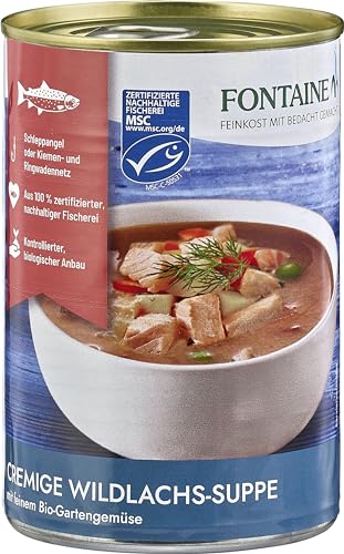 Fontaine Cremige Wildlachs-Suppe mit feinem Bio-Gartengemüs (1 x 400 ml) von Fontaine
