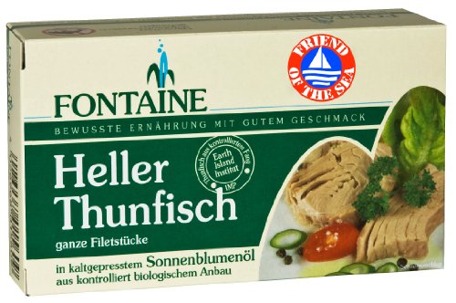 Fontaine Heller Thunfisch in Bio-Sonnenblumenöl 120g Fischkonserve, 3er Pack (3 x 120 g) von Fontaine
