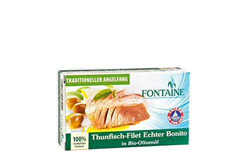 Fontaine - Thunfisch - Echter Bonito in Bio-Olivenöl - 120 g - 10er Pack Fontaine - Thunfisch - Echter Bonito in Bio-Olivenöl - 120 g - 10er Pack von Fontaine