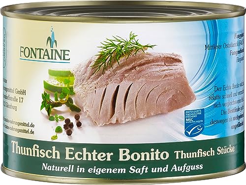 Fontaine - Thunfisch Echter Bonito in eigenem Saft 1,7 kg - Premium Thunfischfilets im eigenen Saft und Aufguss, aus 100% zertifizierter, nachhaltiger Fischerei und kontrolliertem Anbau von Fontaine