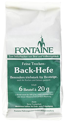 Fontaine Trockenhefe 6x20g Bio Backzutat, 2er Pack (2 x 120 g) von Fontaine