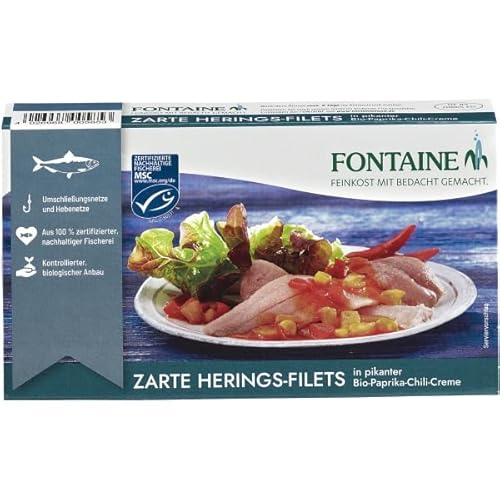 Fontaine Zarte Heringsfilets in Paprika-Chili-Creme (200 g) von Fontaine