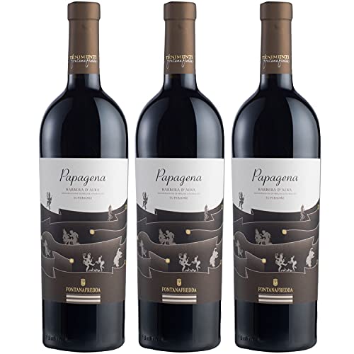 Fontanafredda Papagena Barbera d'Alba Rotwein Wein trocken Italien (3 Flaschen) von Fontanafredda
