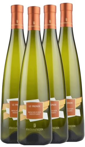 Le Fronde Moscato d'Asti DOCG Fontanafredda Weißwein 4 x 0,75l VINELLO - 4 x Weinpaket inkl. kostenlosem VINELLO.weinausgießer von Fontanafredda