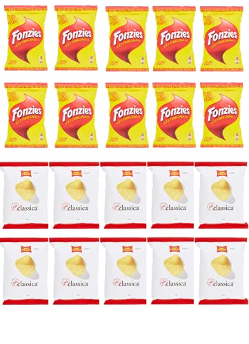 10x Fonzies Gli Originali Maissnack mit Käsegeschmack 40 g + 10x San Carlo classica 50g von Fonzies