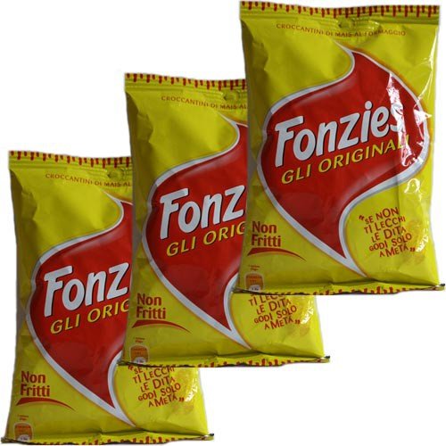 3x Fonzies Gli Originali 'Maissnack mit Käsegeschmack', 100 g von Fonzies