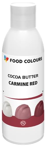 Food Colours Lebensmittelfarbe auf Basis von Kakaobutter CARMINE RED 100G Lebensmittelfarbe für Schokolade und Pralinen Lebensmittelfarbe für Fondant, Cremes von Food Colours