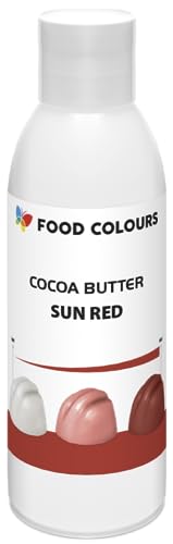 Food Colours Lebensmittelfarbe auf Basis von Kakaobutter SUN RED 100G Lebensmittelfarbe für Schokolade und Pralinen Lebensmittelfarbe für Fondant, Cremes von Food Colours