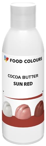 Food Colors Cocoa Butter SUN RED 100 g Kakaobutterbasierte Lebensmittelfarbe für Schokolade, Pralinen, fette Massen und Cremes von Food Colours