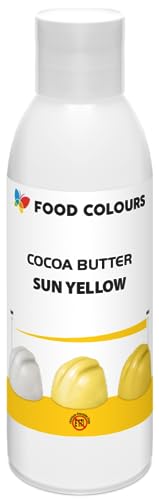 Food Colours Lebensmittelfarbe auf Basis von Kakaobutter SUN YELLOW 100G Lebensmittelfarbe für Schokolade und Pralinen Lebensmittelfarbe für Fondant, Cremes von Food Colours