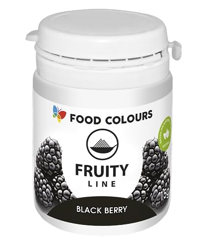 Food Colours Natürliches Farbstoffpulver Fruity Line BLACKBERRY 15G Natürliches Färbepulver für Cremes, Zuckerguss, Biskuitteig Lebensmittelfarbstoff in Pulverform für Getränke, Gelees von Food Colours