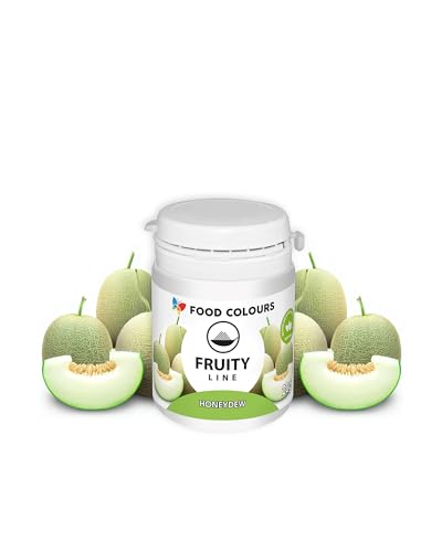 Food Colours Natürliches Farbstoffpulver Fruity Line HONEYDEW 20G Natürliches Färbepulver für Cremes, Zuckerguss, Biskuitteig Lebensmittelfarbstoff in Pulverform für Getränke, Gelees von Food Colours