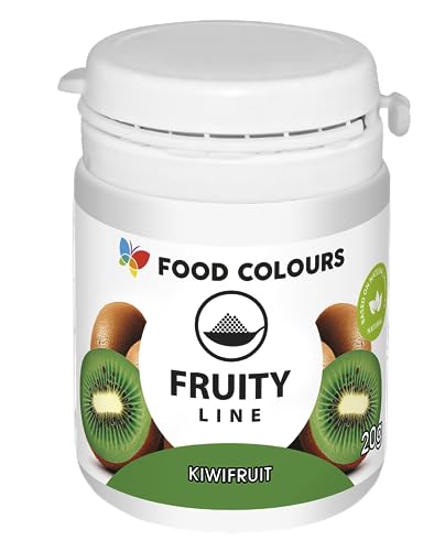 Food Colours Natürliches Farbstoffpulver Fruity Line KIWIFRUIT 20G Natürliches Färbepulver für Cremes, Zuckerguss, Biskuitteig Lebensmittelfarbstoff in Pulverform für Getränke, Gelees von Food Colours