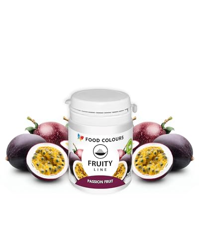 Food Colours Natürliches Farbstoffpulver Fruity Line PASSION FRUIT 20G Natürliches Färbepulver für Cremes, Zuckerguss, Biskuitteig Lebensmittelfarbstoff in Pulverform für Getränke, Gelees von Food Colours