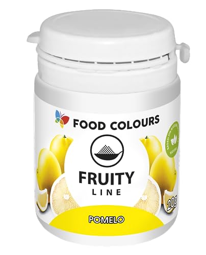 Food Colours Natürliches Farbstoffpulver Fruity Line POMELO 20G Natürliches Färbepulver für Cremes, Zuckerguss, Biskuitteig Lebensmittelfarbstoff in Pulverform für Getränke, Gelees von Food Colours