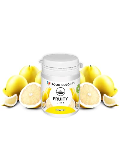 Food Colours Natürliches Farbstoffpulver Fruity Line POMELO 20G Natürliches Färbepulver für Cremes, Zuckerguss, Biskuitteig Lebensmittelfarbstoff in Pulverform für Getränke, Gelees von Food Colours