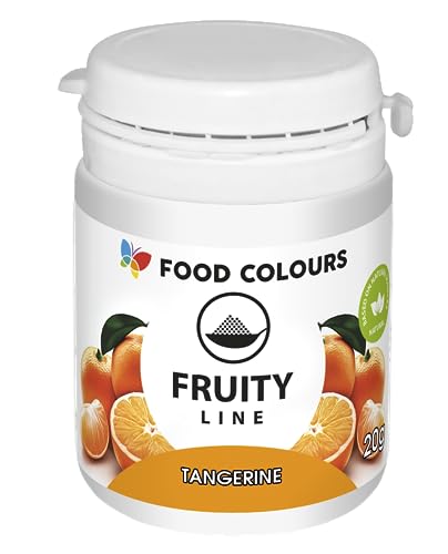 Food Colours Natürliches Farbstoffpulver Fruity Line TANGERINE 20G Natürliches Färbepulver für Cremes, Zuckerguss, Biskuitteig Lebensmittelfarbstoff in Pulverform für Getränke, Gelees von Food Colours