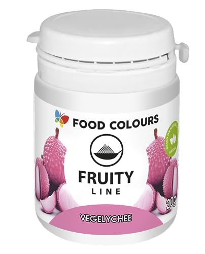 Food Colours Natürliches Farbstoffpulver Fruity Line VEGELYCHEE 20G Natürliches Färbepulver für Cremes, Zuckerguss, Biskuitteig Lebensmittelfarbstoff in Pulverform für Getränke, Gelees von Food Colours
