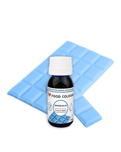 Food Colours Lebensmittelfarbe für weiße Schokolade OS-LC AZURE BLUE 18 ML, Farbe für Pralinen, Cremes, Fettmassen, Lebensmittelfarbe zum Backen, Lebensmittelfarbe zum Verzieren von Kuchen und Torten von Food Colours