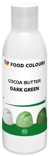 Food Colours Lebensmittelfarbe auf Basis von Kakaobutter DARK GREEN 100G Lebensmittelfarbe für Schokolade und Pralinen Lebensmittelfarbe für Fondant, Cremes von Food Colours
