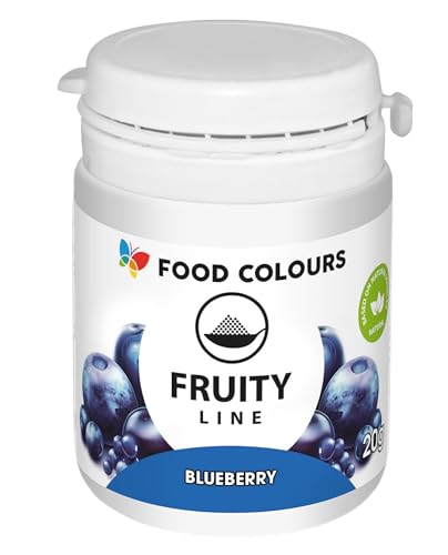 Food Colours Natural Dye Powder Fruity Line BLUEBERRY 20g Natural Colouring Powder for Creams Icing Sponge Dough Food Dye Powder Form for Drinks Jellies von Food Colours