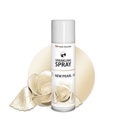 Lebensmittelfarbspray NEW PEARL 250ML Dekorative Lebensmittelfarbe mit metallischem Effekt, Glitzerüberzug, Dekoration für Kuchen, Schokolade, Pralinen, Zuckerpaste, Tortenoberfläche Lebensmittelfarbspray NEW PEARL 250ML Dekorative Lebensmittelfarbe mit metallischem Effekt, Glitzerüberzug, Dekoration für Kuchen, Schokolade, Pralinen, Zuckerpaste, Tortenoberfläche von Food Colours